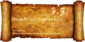 Hajmási Zamfira névjegykártya